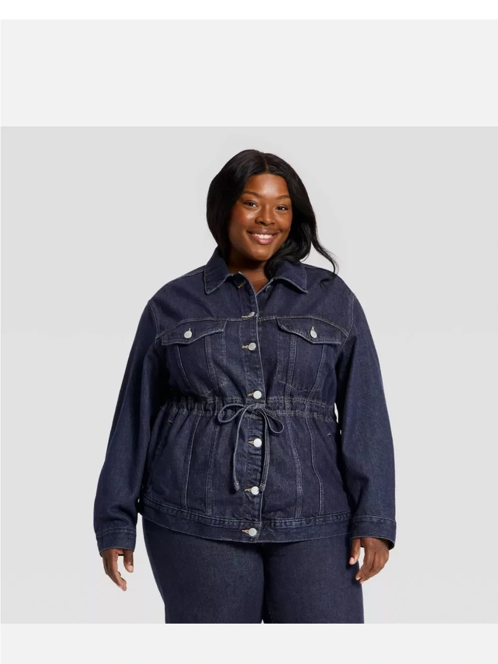 Women Cinched Waist Trucker Denim Jacket - Universal new 🆕